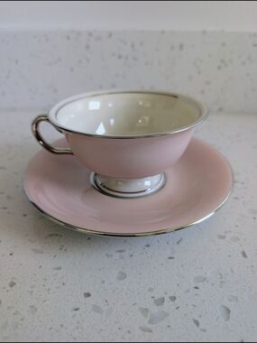 Castleton China Shell Pink Teacup & Saucer – Made in USA